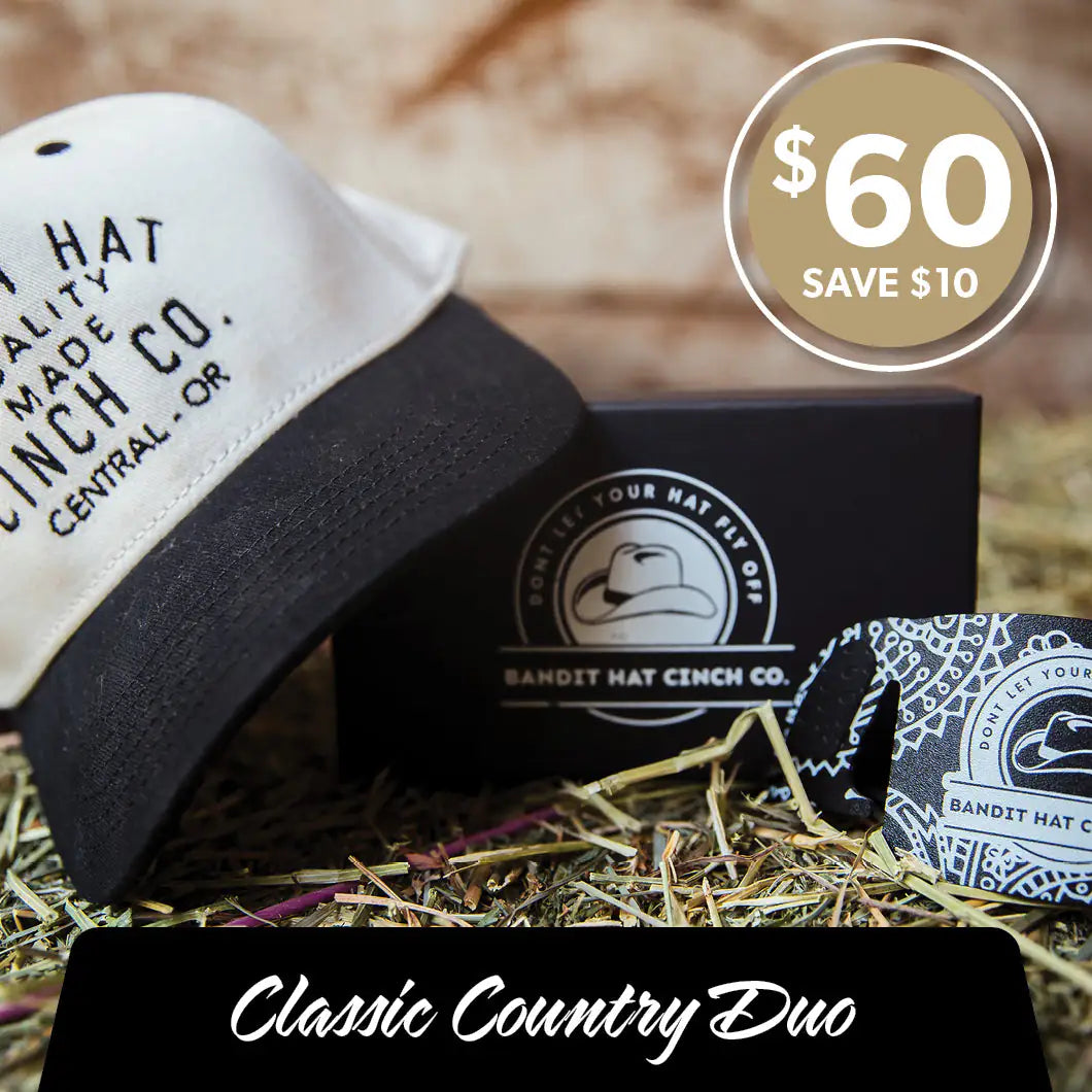 Bundle Discount for Bandit Hat Cinch Cap and Hat Cinch Black and White Colors